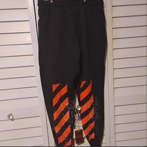 Off White Virgil Abloh Joggers with Orange Stripes Size 3XL But Run Small